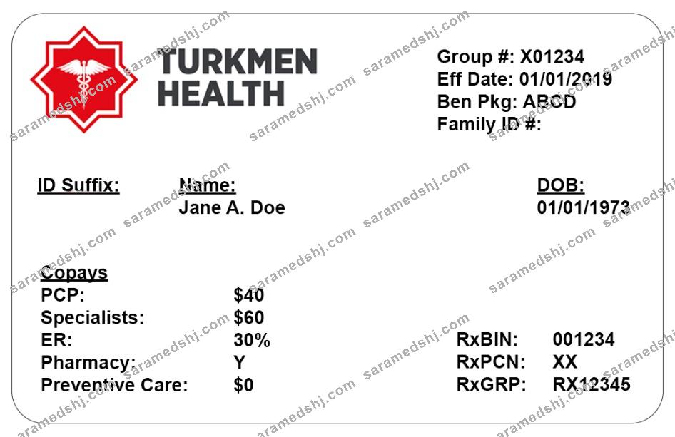 Turkmenistan health insurance card
